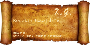 Kosztin Gusztáv névjegykártya