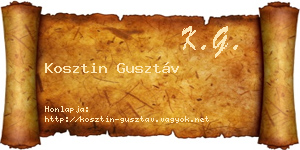 Kosztin Gusztáv névjegykártya