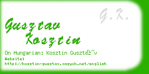 gusztav kosztin business card